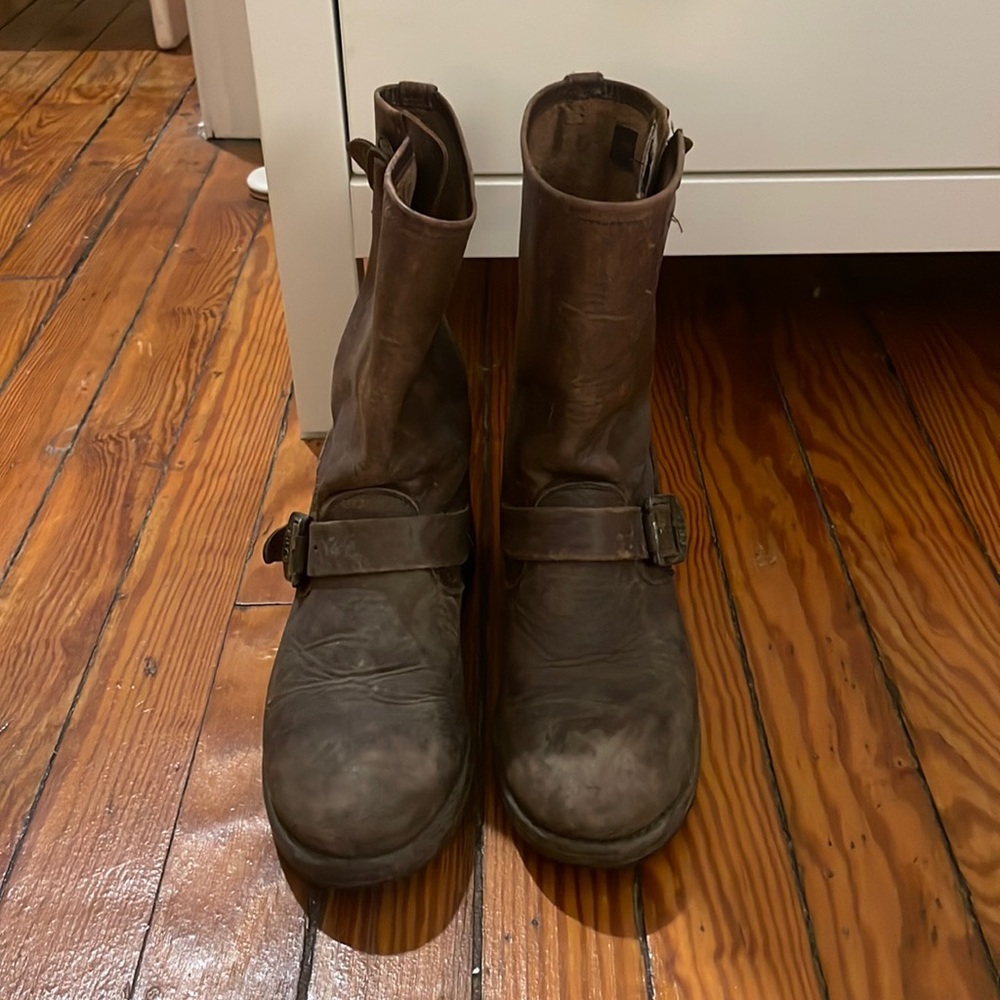 Distressed Leather Frye Boots